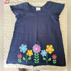 Hanna Andersson Navy Dress with Colorful Floral Design